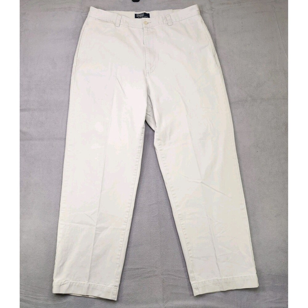 Polo Ralph Lauren Philip Pants Mens 36x30 Beige Stone Chino Straight Flat Cotton